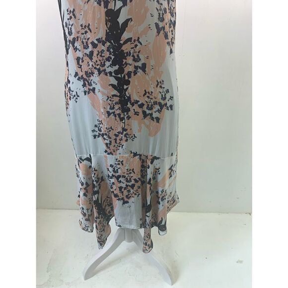 Reiss Gray Floral Asymmetrical Dress Size 4 - Picture 8 of 11